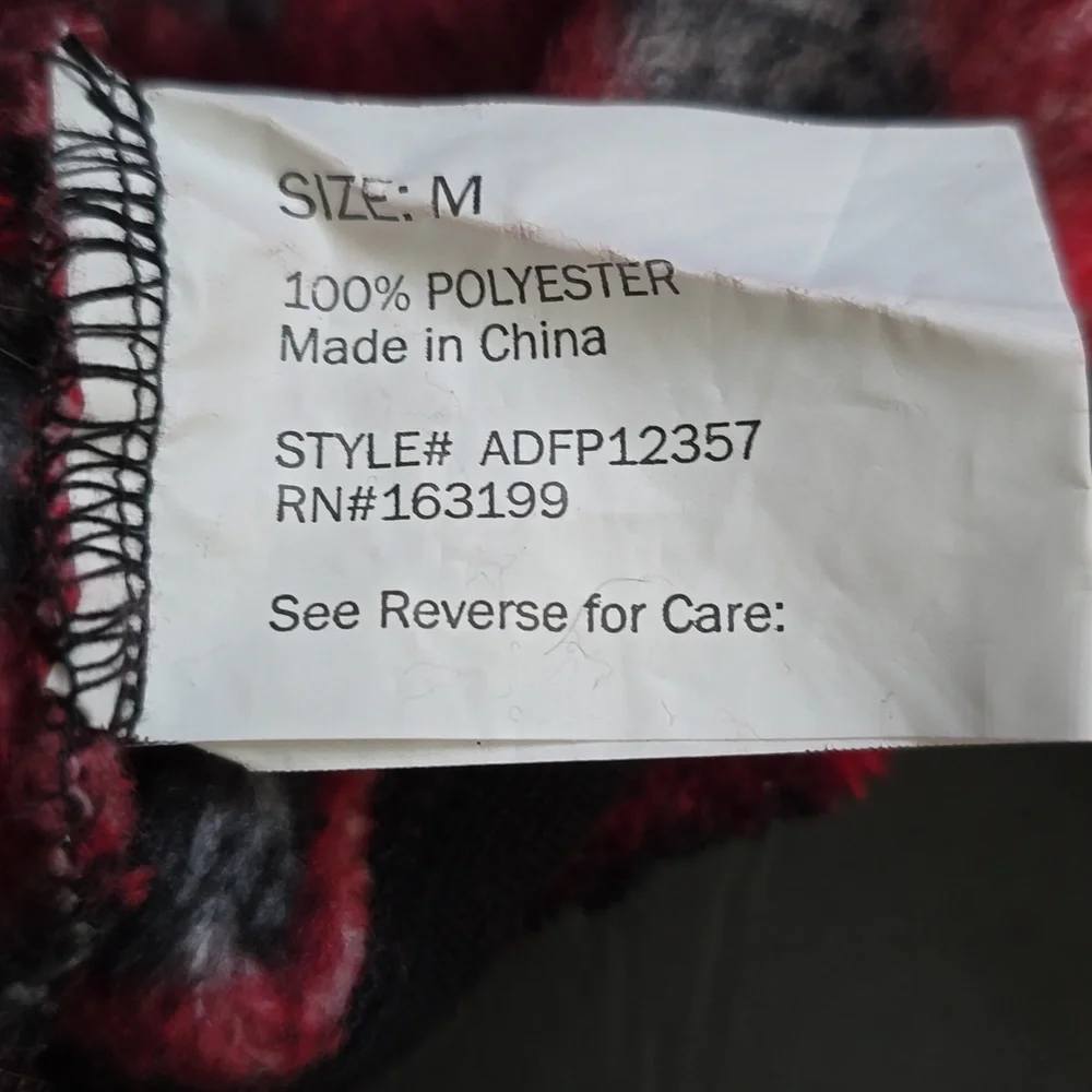Red and Black Plaid Small Dog Sweater - Size M